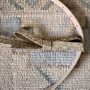 Kate Spade Gold Glitter Bow Belt